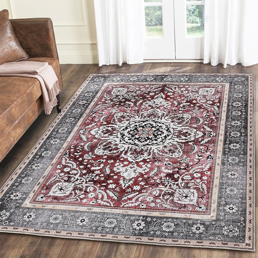 Amazon.com: 4x6 Bedroom Vintage Rug with Rubber Backing